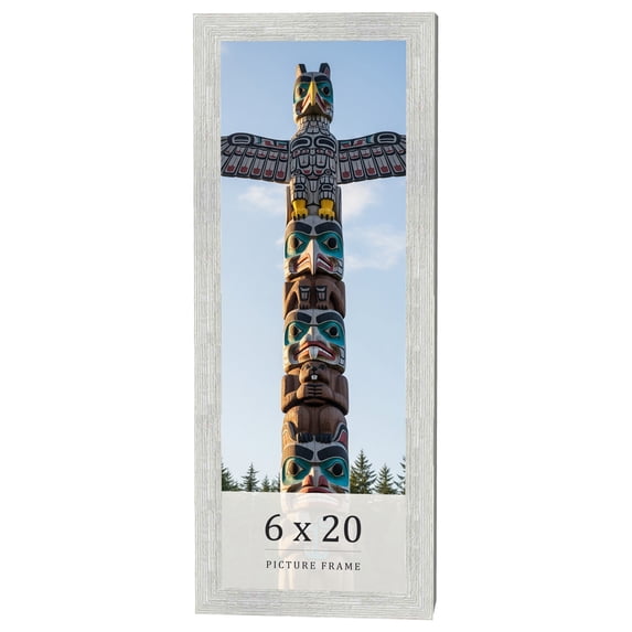 6x20 Frame White Real Wood Picture Frame Width 1.5 inches | Interior Frame Depth 0.5 inches | Barn