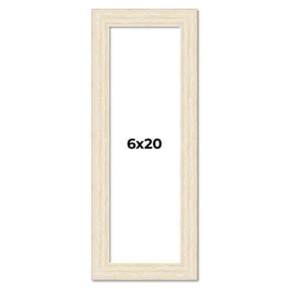 6x20 Frame White Real Wood Picture Frame Width 1.5 inches | Interior Frame Depth 0.5 inches | Barn