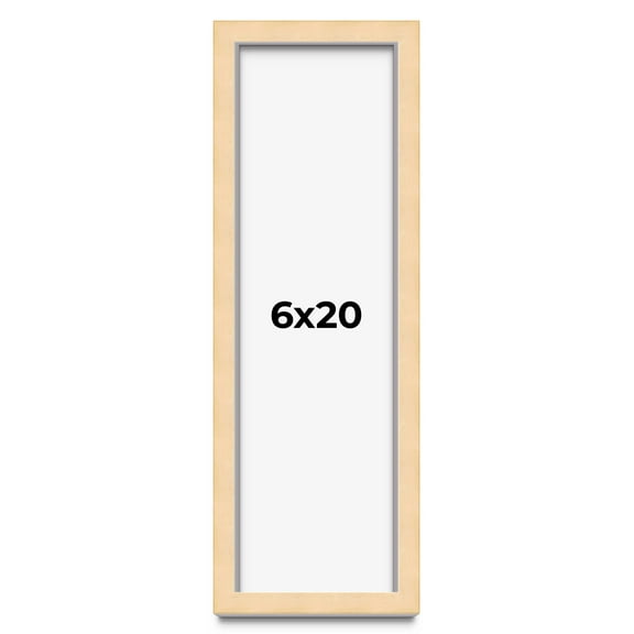 6x20 Shadow Box Frame Brown | 0.875 Inches Deep Real Wood Contemporary Shadowbox Display Frame | UV