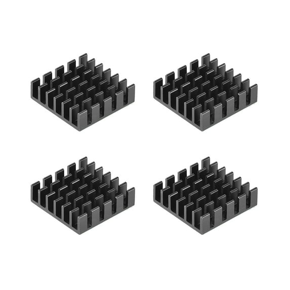 6x20x20mm Black Aluminum Heatsink Thermal Adhesive Cooler for Cooling 3D Printers 4Pcs