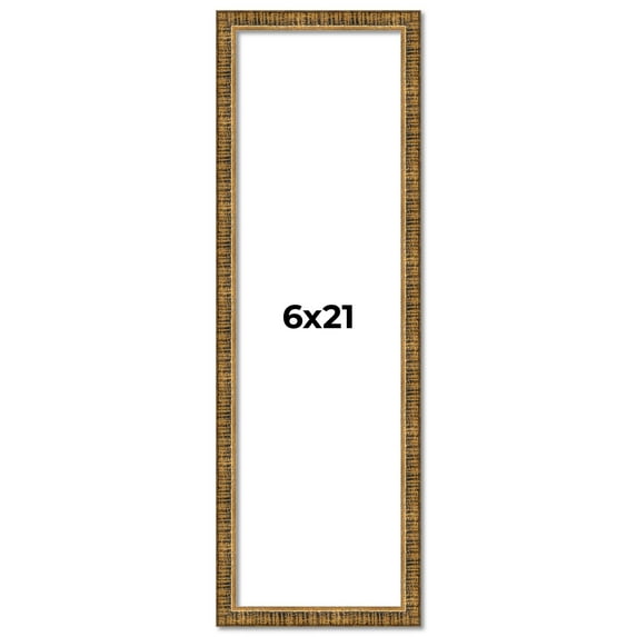 6x21 Frame Gold Solid Wood Picture Frame - Complete Modern Photo Frame Includes UV Acrylic