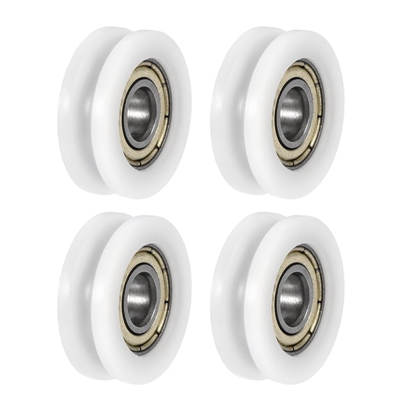 6x21x7mm Double Metal Shielded (GCr15) Chrome Steel U Groove Guide Pulley Rail Ball Bearings 4 Pack
