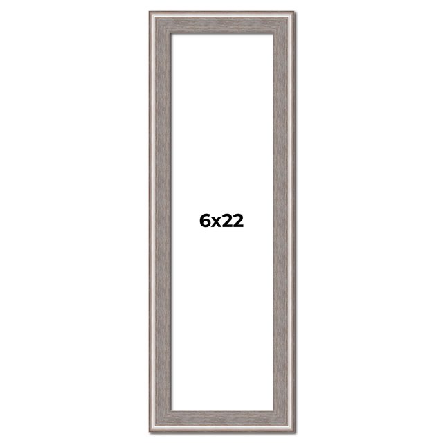 6x22 Frame Grey Real Wood Picture Frame Width 1.25 inches | Interior Frame Depth 0.5 inches | Hans
