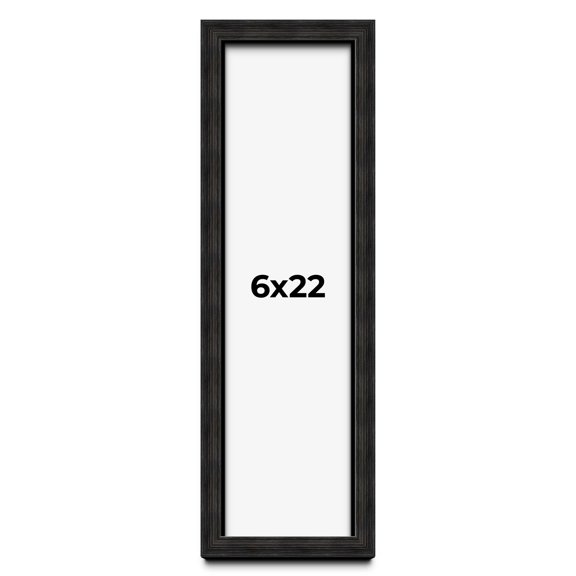 6x22 Shadow Box Black Rustic Barnwood Display Frame  | 1.125 Inch Deep | 0.875 Inch Moulding Width