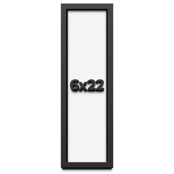 6x22 Shadow Box Frame Black | 1 inches Deep Real Wood Contemporary Shadowbox Display Frame | UV