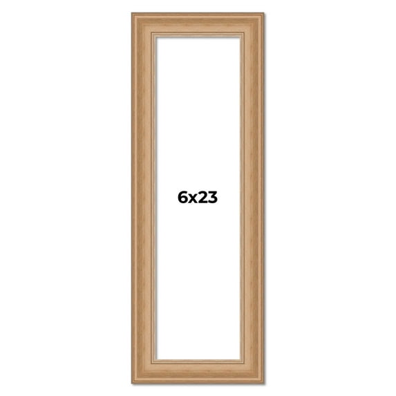 6x23 Frame Charleston Honey Brown Solid Wood Picture Frame Width 1.75 Inches | Interior Depth 0.5