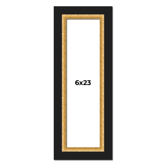 6x23 Frame Gold Real Wood Picture Frame Width 2.25 Inches | Interior Frame Depth 0.5 Inches |