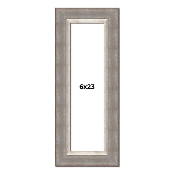 6x23 Frame Grey Real Wood Picture Frame Width 2.75 Inches | Interior Frame Depth 0.5 Inches | Linus