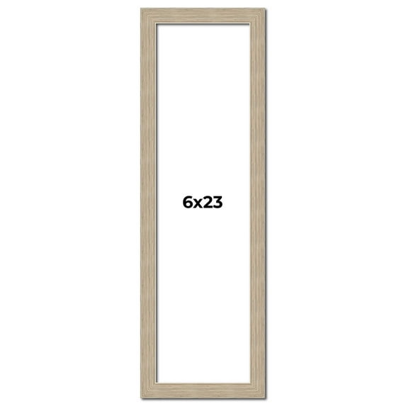 6x23 Frame Grey Solid Wood Picture Frame Width 1 Inches | Interior Frame Depth 0.5 Inches |