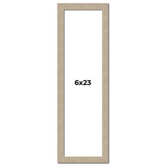 6x23 Frame Grey Solid Wood Picture Frame Width 1 Inches | Interior Frame Depth 0.5 Inches |