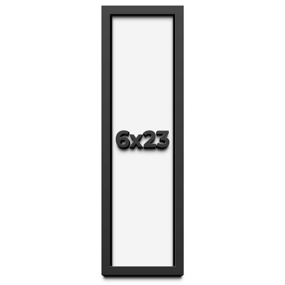 6x23 Shadow Box Frame Black | 1 inches Deep Real Wood Contemporary Shadowbox Display Frame | UV