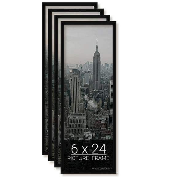 6x24 Black Picture Frame for Puzzles Posters Photos or Artwork, Set of 4