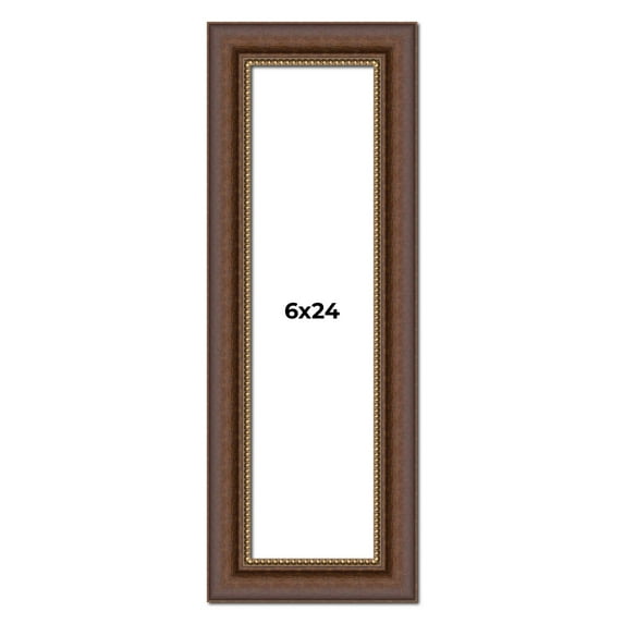6x24 Copper and Brown Real Wood Picture Frame Width 2 inches | Interior Frame Depth 0.5 inches |