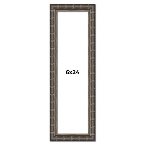 6x24 Frame Black Bamboo Solid Wood Picture Frame Width 1.5 Inches | Interior Frame Depth 0.5 Inches