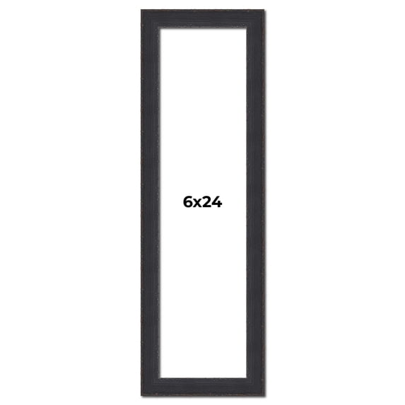 6x24 Frame Black Real Wood Picture Frame Width 1.25 Inches | Interior Frame Depth 0.5 Inches |