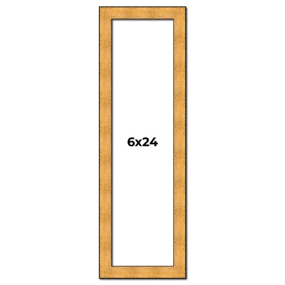 6x24 Frame Gold Rustic Solid Wood Picture Frame | 1.25 Inch Wide Moulding | Rustique Gold