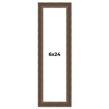 6x24 Frame Golden Caramel Solid Wood Bronze Picture Frame | 1.25 Inch Moulding Width | 0.5 Inch