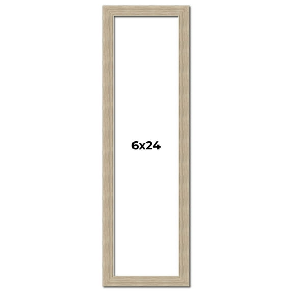 6x24 Frame Grey Solid Wood Picture Frame Width 1 Inches | Interior Frame Depth 0.5 Inches |