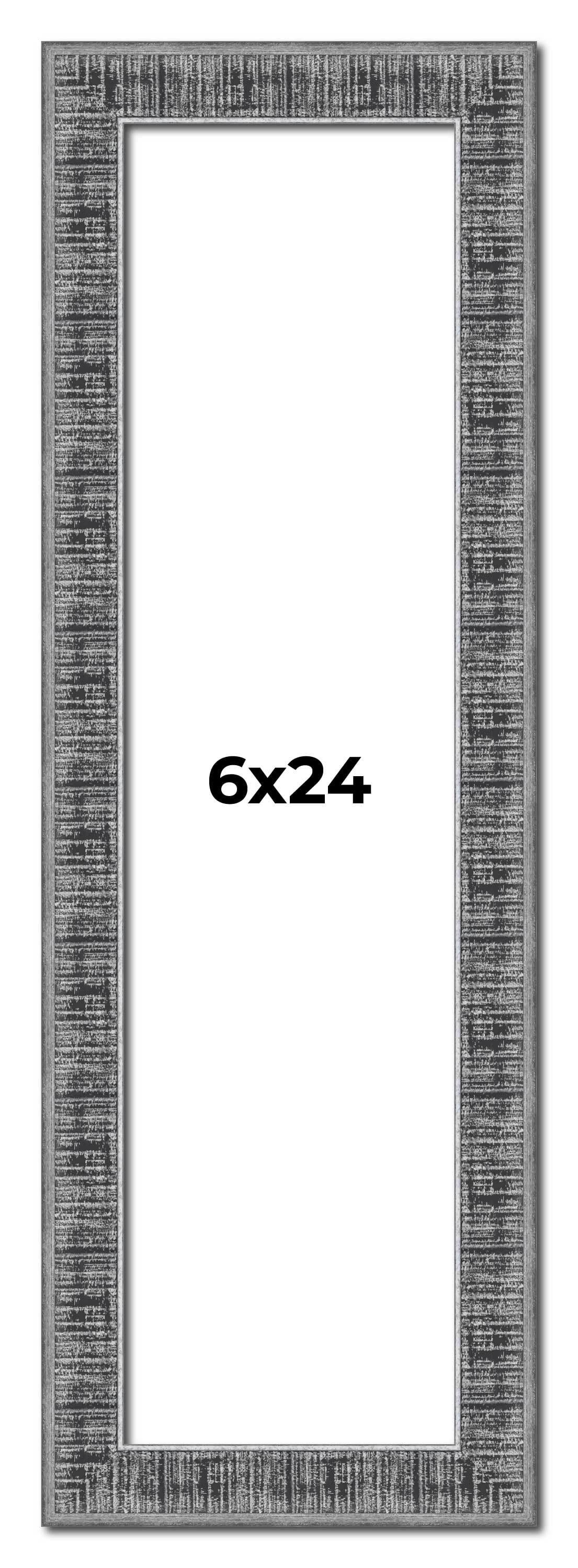 6x24 Frame Silver Black Rustic Sonoma Solid Wood Picture Frame | 1.5 ...