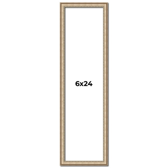 6x24 Frame Silver Real Wood Picture Frame Width 0.75 Inches | Interior Frame Depth 0.5 Inches |