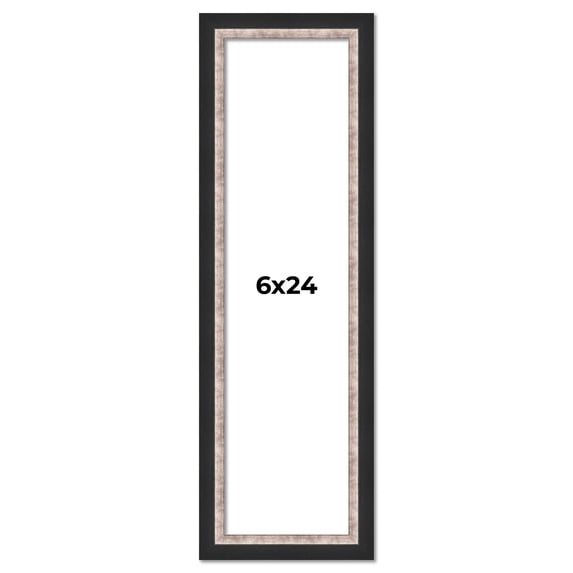 6x24 Frame Silver Real Wood Picture Frame Width 1.25 Inches | Interior Frame Depth 0.75 Inches |