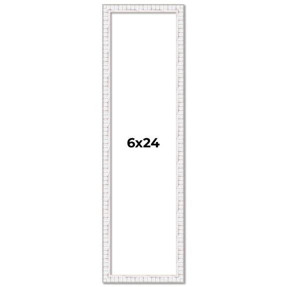 6x24 Frame White Real Wood Picture Frame Width 0.75 inches | Interior Frame Depth 0.5 inches |