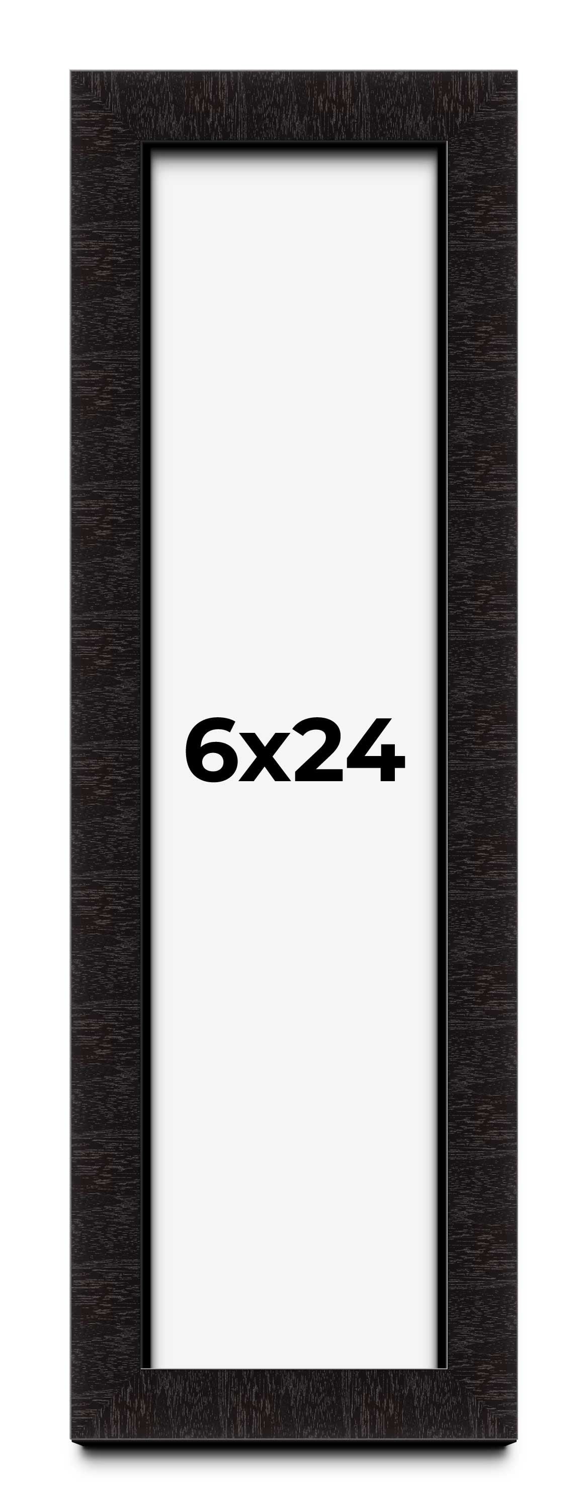 6x24 Shadow Box Black Solid Wood Display Picture Frame | 1 Inch Rabbet ...