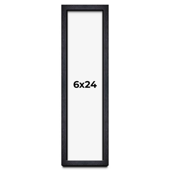 6x24 Shadow Box Frame Black | 1 Inches Deep Real Wood Farmhouse Shadowbox Display Frame | UV