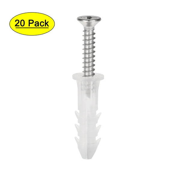 6x25mm Expansion Pipe with Screws Plastic Translucent 20 Pack