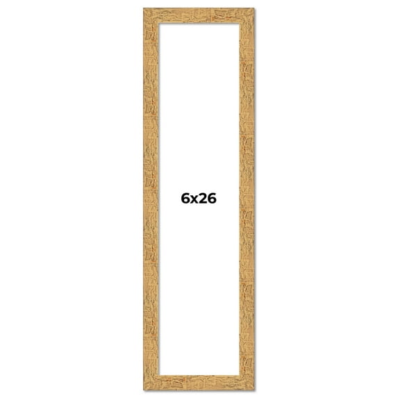 6x26 Frame Beige Real Wood Picture Frame Width 1.25 inches | Interior Frame Depth 0.5 inches |