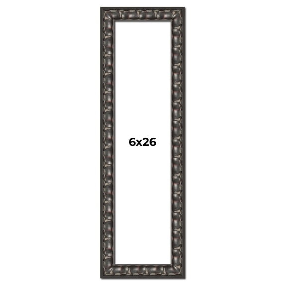 6x26 Frame Black-Brown Medieval Solid Wood Picture Frame | 1.5 Inch Moulding Width | Gotham Beveled