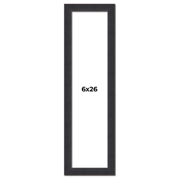 6x26 Frame Black Real Wood Picture Frame Width 1.25 Inches | Interior Frame Depth 0.5 Inches |