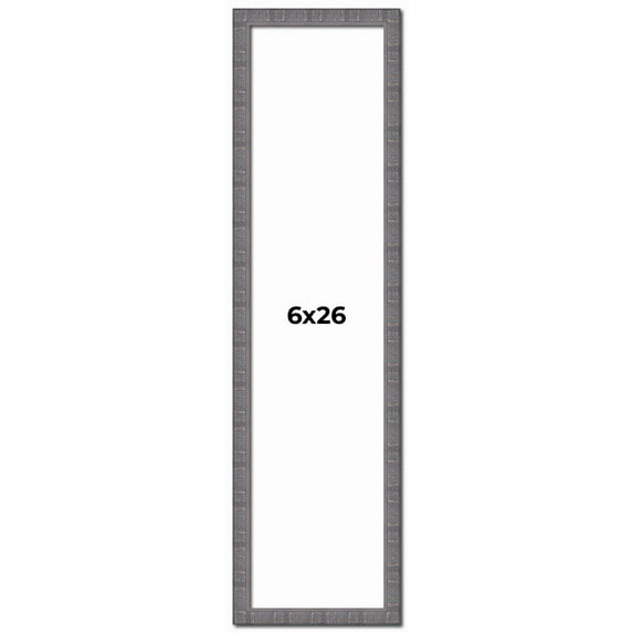 6x26 Frame Blue Kingsley Pewter Solid Wood Picture Frame Width 0.75 Inches |Interior Depth 0.5