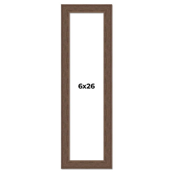 6x26 Frame Brown Farmhouse Solid Wood Picture Frame Width 1.5 Inches | Interior Frame Depth 0.5