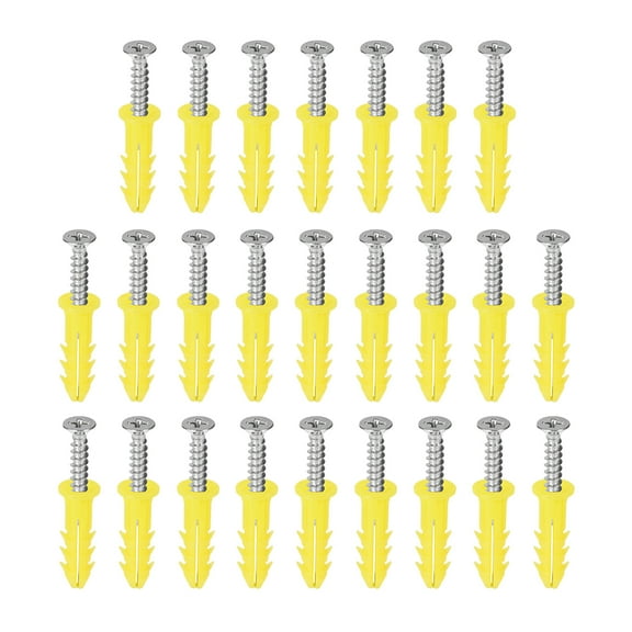 6x26mm Expansion Pipe with Screws Plastic Yellow 25 Pack
