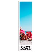 6x27 Frame White Solid Wood Picture Frame Includes UV Acrylic Shatter Guard Front, Acid Free Foam