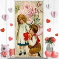 6x3 Ft Vintage Happy Valentine's Day Decorations Valentine's Day Door