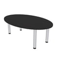 thumbnail image 1 of 6x3 Oval Shaped Conference Room Table With Silver Legs Power And Data, 1 of 5