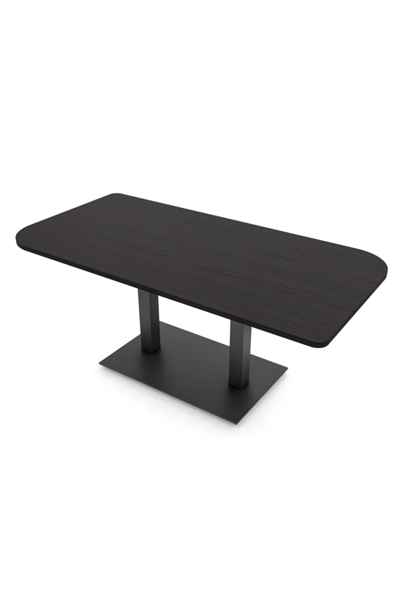 6x3 Rounded Corner Conferencce Table Duo Shaped Table Power And Data