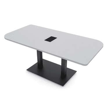 6x3 Rounded Corner Conferencce Table Duo Shaped Table Power And Data