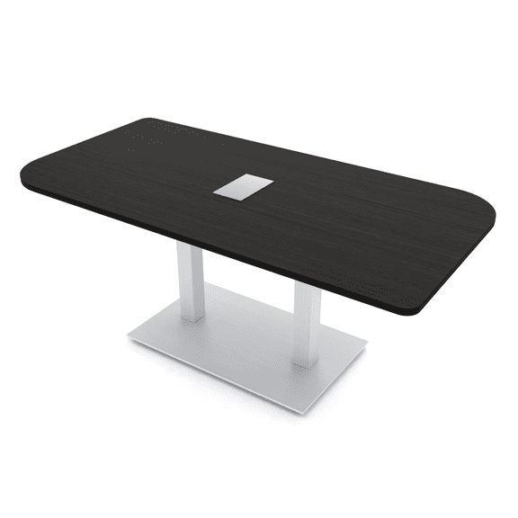6x3 Rounded Corner Conferencce Table Duo Shaped Table Power And Data
