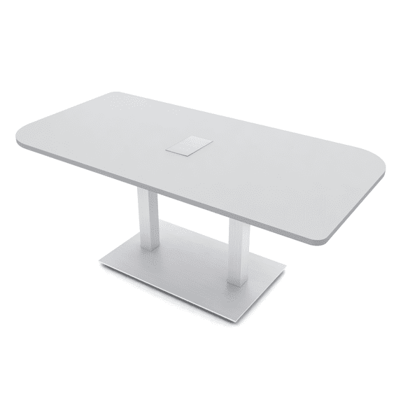 6x3 Rounded Corner Conferencce Table Duo Shaped Table Power And Data