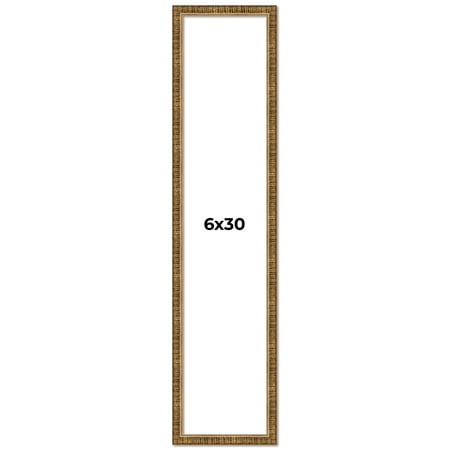 6x30 Frame Gold Solid Wood Picture Frame - Complete Modern Photo Frame Includes UV Acrylic