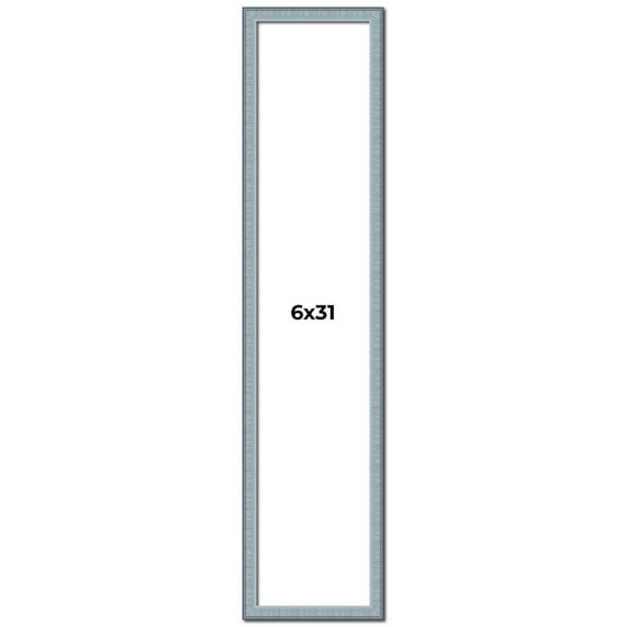 6x31 Frame Rustic Sky Blue Solid Wood Picture Frame | 0.75 Inch Moulding Width |Includes UV Acrylic