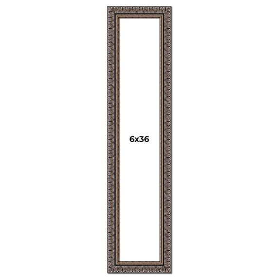 6x36 Frame Black Feather Payton Ornate Solid Wood Picture Frame Width 1.75 Inches | Interior Depth