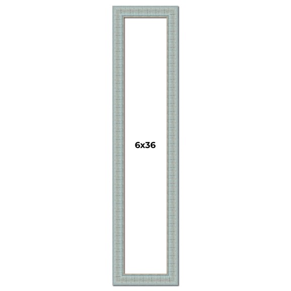 6x36 Frame Blue Teal Distressed Solid Wood Picture Frame | 1.625 Inch Moulding Width | Sonoma Blue