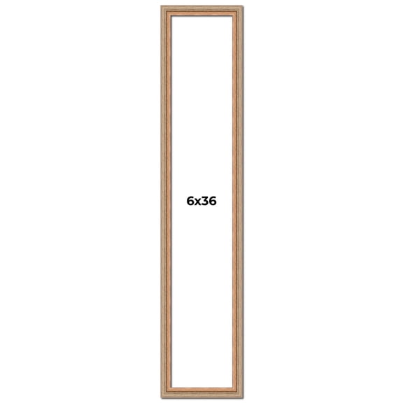 6x36 Frame Brown 60's Wooden Cabinet Solid Wood Picture Frame | 1 Inch Moulding Width | Complete