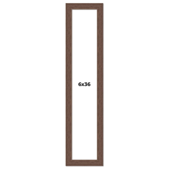 6x36 Frame Brown Farmhouse Solid Wood Picture Frame Width 1.5 Inches | Interior Frame Depth 0.5