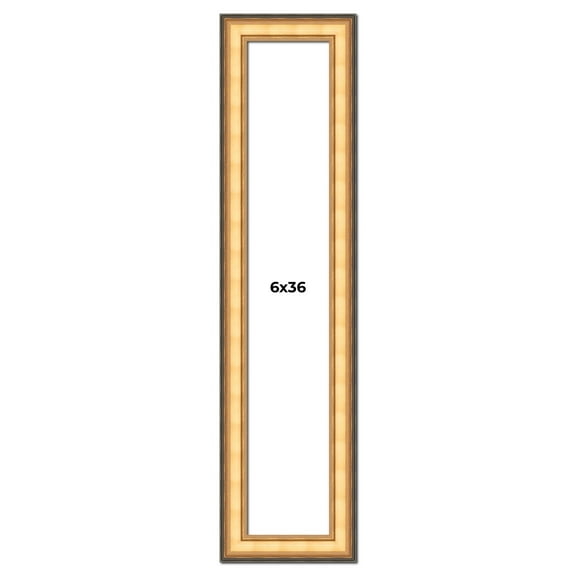 6x36 Frame Gold Plein Aire Solid Wood Picture Frame Width 2 Inches | Interior Frame Depth 0.5