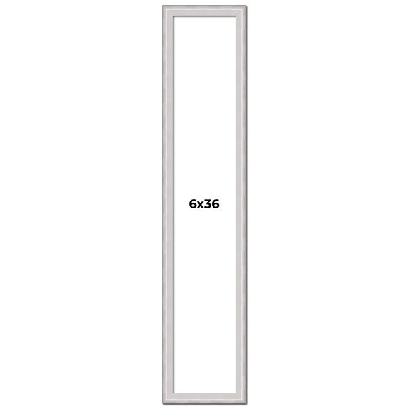 6x36 Frame Silver Inner Slope Bevel Picture Frame | 1 Inch Moulding Width | 0.75 Inch Rabbet Depth